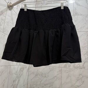 Black Ruffled Mini Skirt